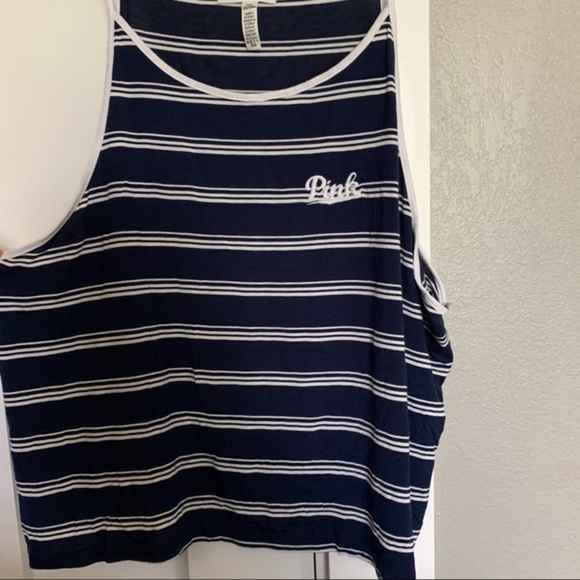 VS PINK Super Soft Striped Crop Tank Top - Picture 2 of 5